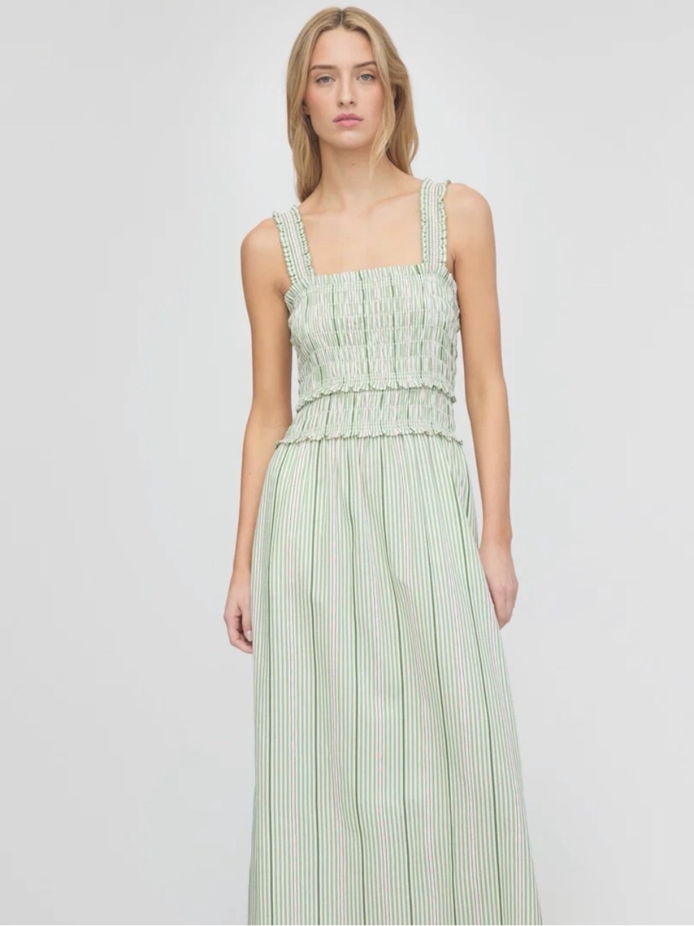Hill House Home Green jacquard Striped Azalea Maxi Dress